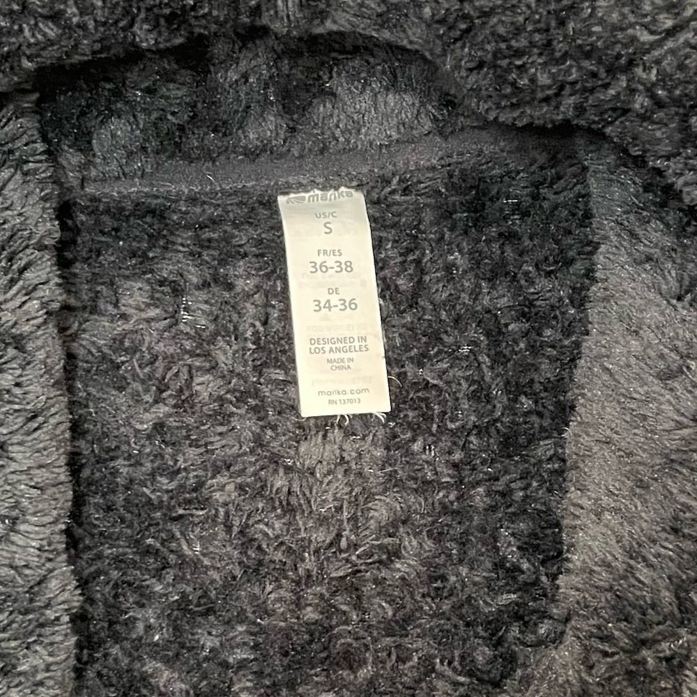 Marika Allie Plush Fleece Mockneck Pullover Jacket Sweatshirt Small Black Sherpa - Picture 6 of 8